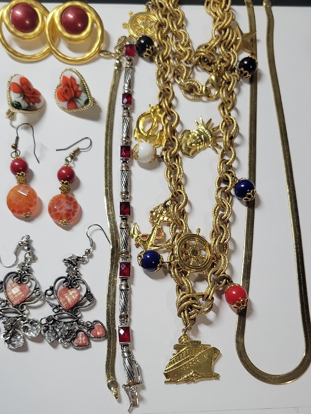 Gold Tone Nautical Jewelry Lot